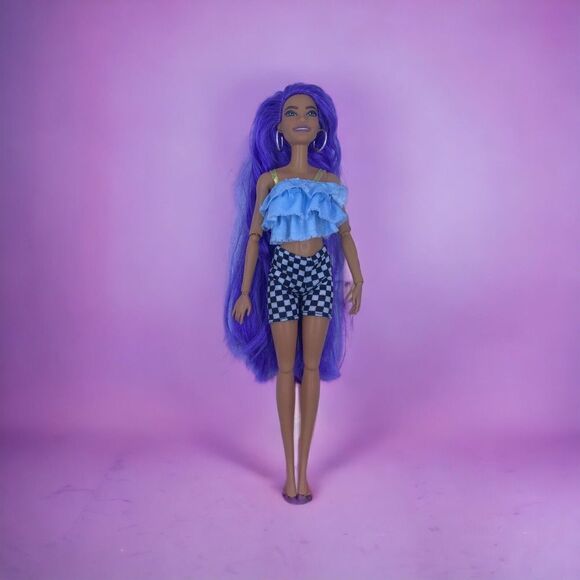Barbie Extra Dresser Vanity Purple Hair A  Doll GYJ70  2021 Articulate. - Picture 1 of 6